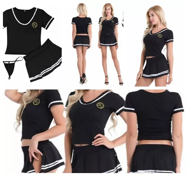Sexy Women Girl Outfit School Fancy Dress Cheerleader Costume Role Play Uniform