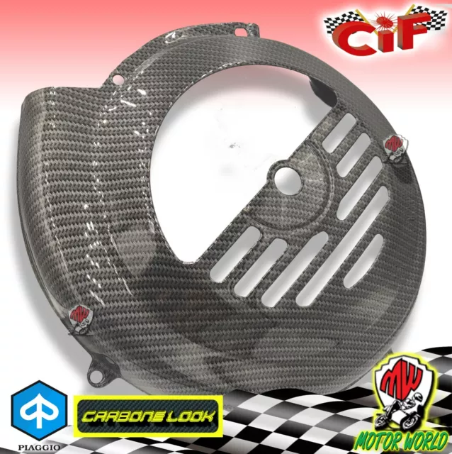 Cubierta de Ventilador CIF Hierro "Carbon Look " Nueva para Piaggio Vespa 50-90