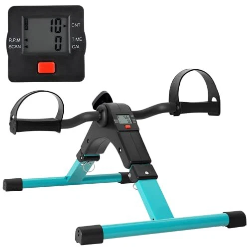 Folding Pedal Exerciser, Mini Exercise Bike, Portable Foot Peddler Desk Bike