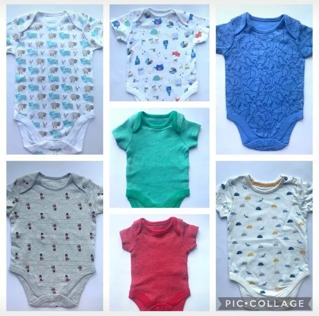 Mothercare Bodysuits / Vests Tiny Baby - 18-24 Months Brand New Short Sleeved.