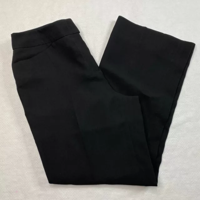 Calvin Klein Womens Dress Pants sz 6 Black Flat Front Mid Rise Straight Stretch