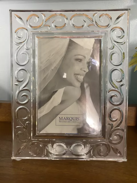 Marquis By Waterford Arabesque Lead Crystal Frame For 4" x 6" Photo Wedding!