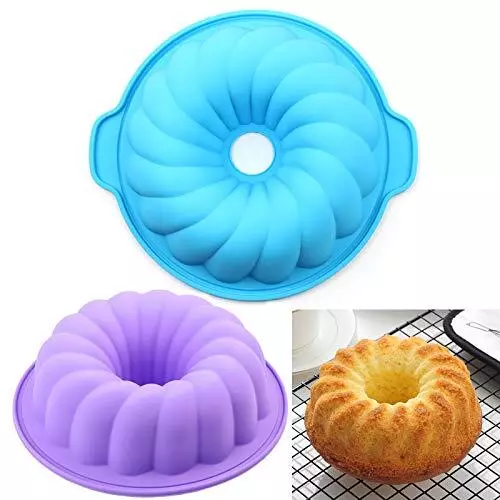 SILIVO 2x Silicone Cake Pans + 2x Silicone Bundt Pans