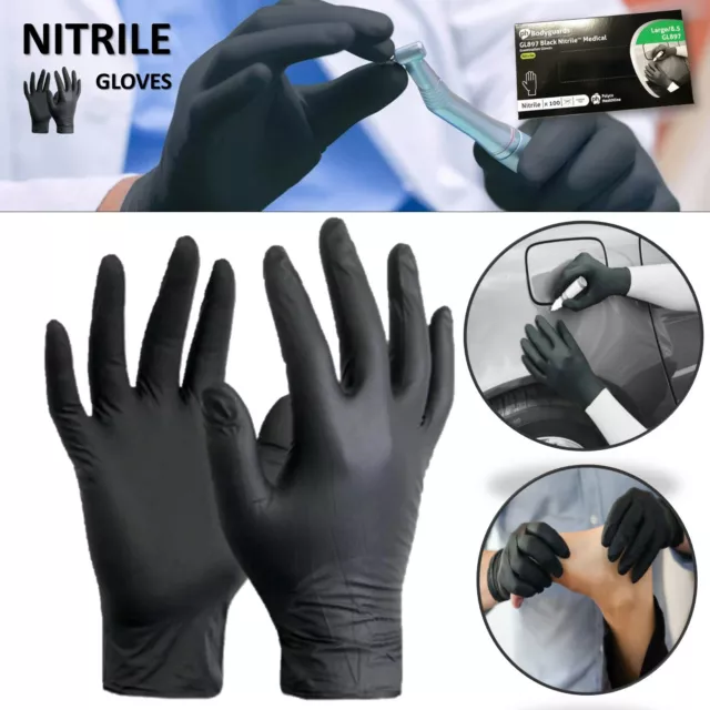 Disposable Nitrile Gloves Black Powder Free Latex Free Medical Mechanic Tattoo
