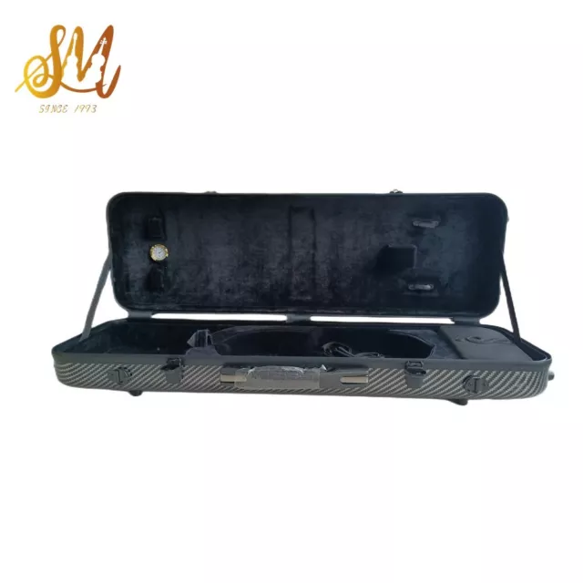 4/4 White Violin Case Box Oblong Cases Carbon Fiber Violin Box With Thermometer