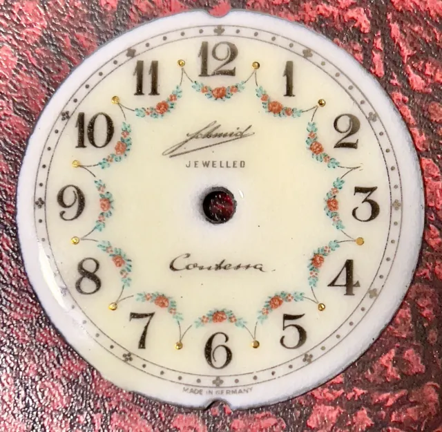 Vintage Enamelled Clock Dial. Schmid, Contessa, Germany. Ø52mm.