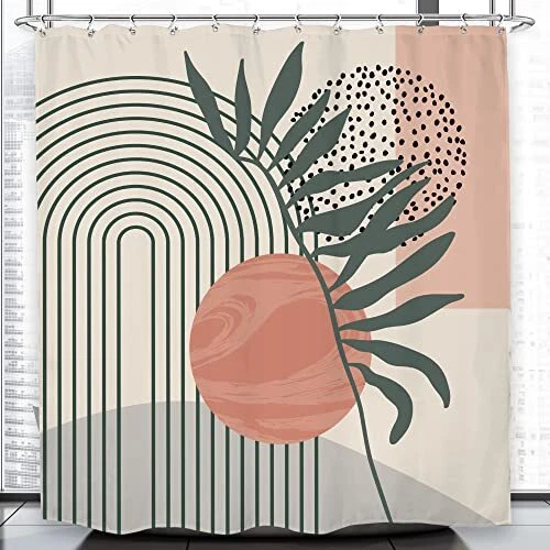 LGhtyro Abstract Boho Mid Century Shower Curtain Bathroom 71Wx71H Inch Modern...