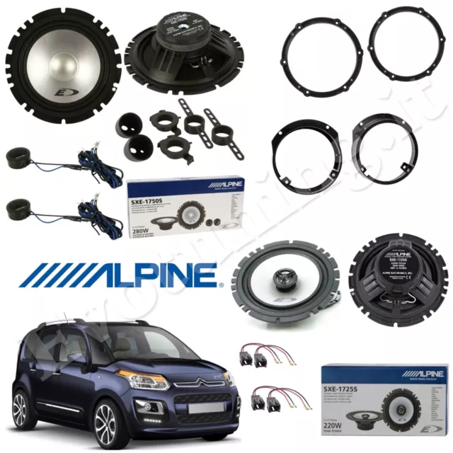 Set 6 Haut Parleur Haut-Parleurs Alpine avant et Arrière pour Citroen Picasso