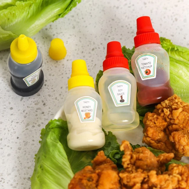 4PCS Mini -Gewürzsauceflasche tragbare Tomaten Ketchup -Flaschen Salat P-DB