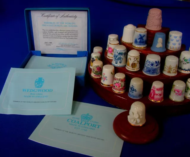 Thimbles of the Worlds Greatest Porcelain Houses – Display Stand - COA