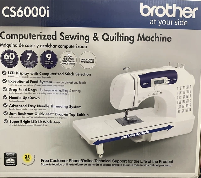 BROTHER CS6000I COMPUTERIZED Sewing Machine with Wide Table NEW 180.00