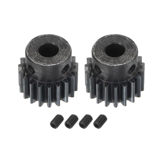 1Mod 19T Pinion Gear 6mm Bore 45# Steel Motor Rack Spur Gear with Step, 2 Set