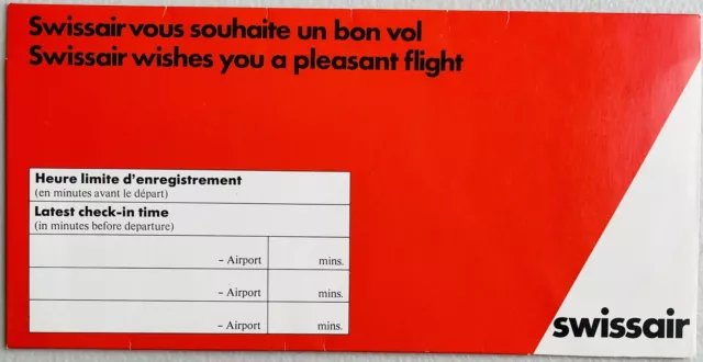 Swissair Airlines Ticket Jacket - Red w/  Logo on Cover