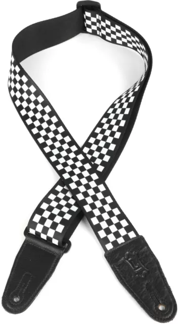 Levy's MP 2" Printed Polyester Guitar Strap - Checkered (2-pack) Bundle