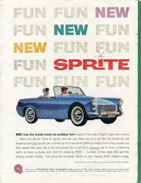 Magazine Ad - 1961 - British Motor Corp. - Austin Healey Sprite - (#2)