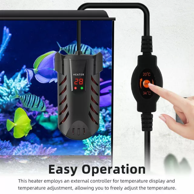 200W Safe Aquarium Thermosafe Fish Tank Water Heater LED Digital Submersible