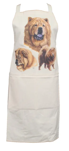 Chow Chow Group Breed of Dog Cotton Apron Double Pockets UK Made Baker Cook Gift