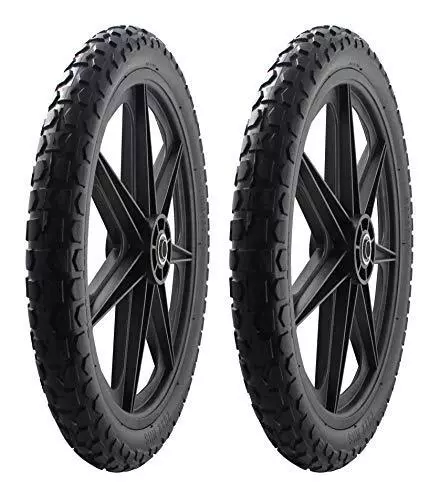 2 PACK  Replacement Tire Assembly for Rubbermaid Big Wheel Carts Black USA.