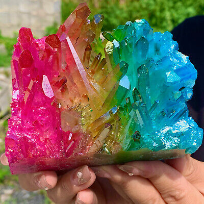 1.59LB  Angel Aura Quartz Titanium BismuthSiliconcluster Rainbow Crystals Stone 2