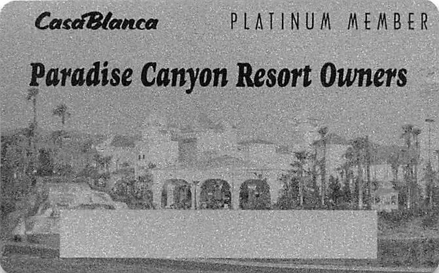 CasaBlanca Casino - Mesquite, NV - Rare Special Issue Slot Card