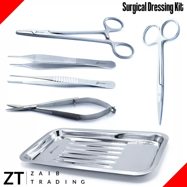 Chirurgical Habillement Kit Bandage Premiers Secours Suture Ciseaux Pince Bac De