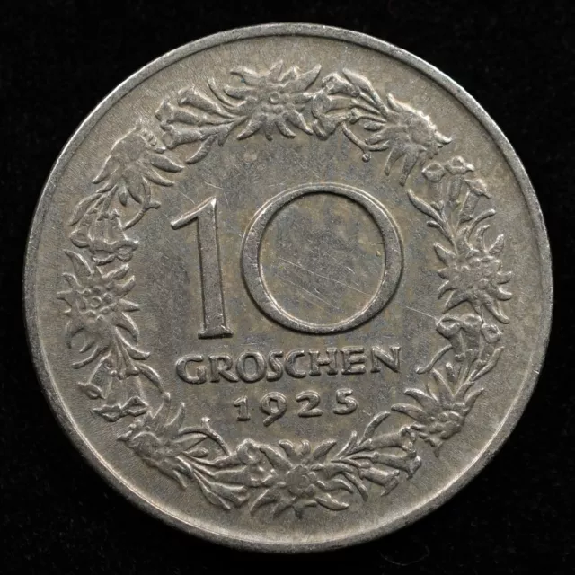 Austria 10 Groschen 1925, Coin, Km# 2838, Woman Of Tyrol, Inv#C615