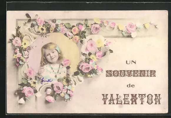 CPA Valenton, Fille avec des fleurs geschmückt 1908