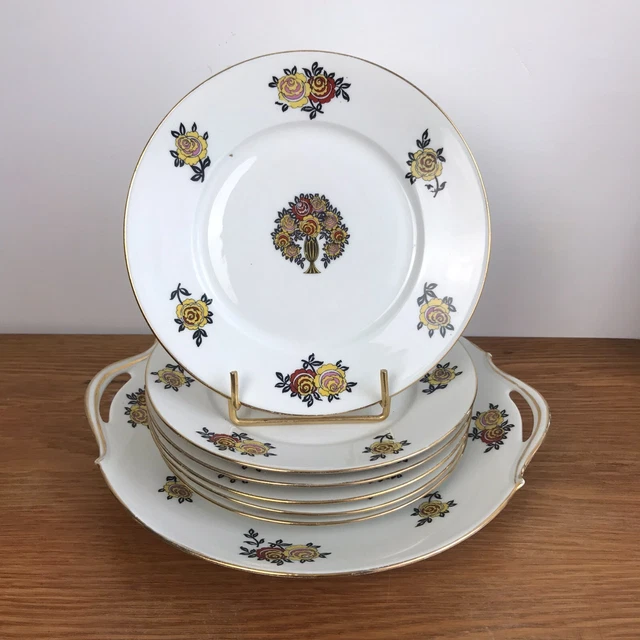 Plat creux art-déco ancien en porcelaine de Limoges | Marne Antic