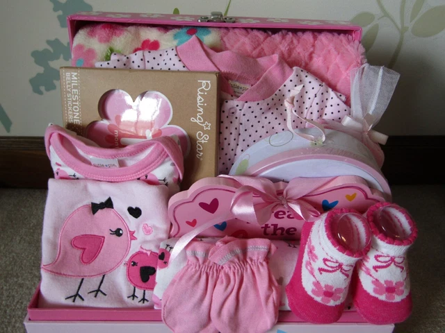 Baby Basket Gift Sets Carters Gerber Cutie Pie Boys Girls Huggies size 1 