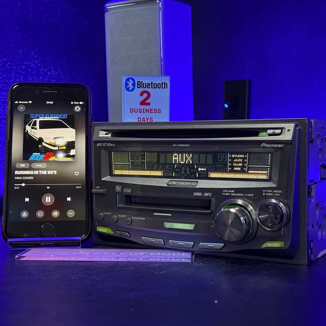 PIONEER CARROZZERIA FH-P050M 2DIN Car Audio CD MD Player Added