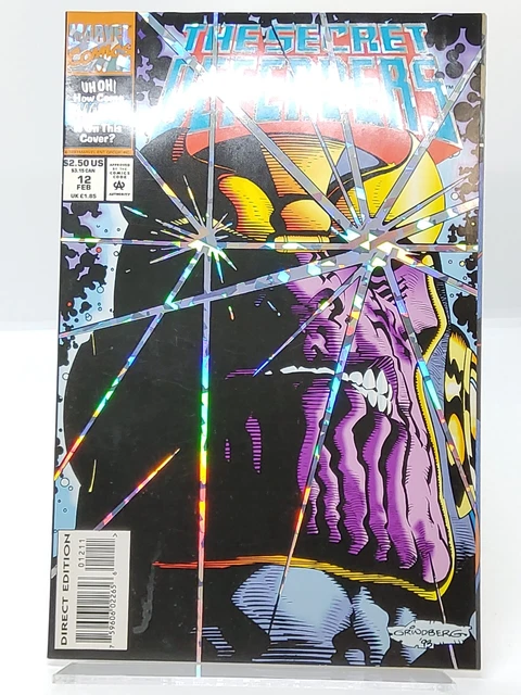 The Secret Defenders #12 GD Prismatic Foil Thanos Cover Marvel 1993