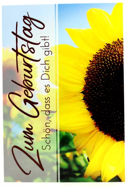 GEBURTSTAGSKARTE SONNENBLUME GEBURTSTAG Glückwunschkarte Grußkarte mit