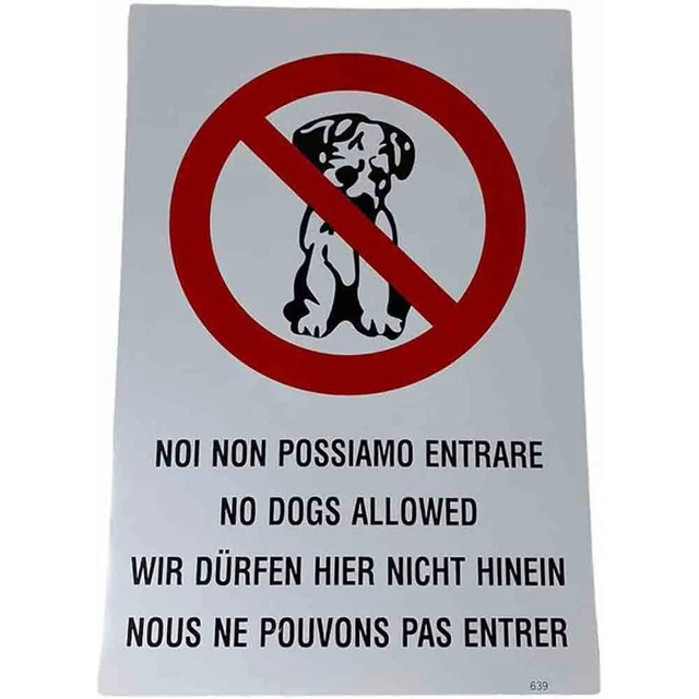 Cartello "Vietato L'Accesso Ai Cani" 30x20 Cm - Plastica Resistente Per Esterni/Interni, Scritta In Tedesco "Wir Müssen Draußen Bleiben", Bianco E Rosso - 6