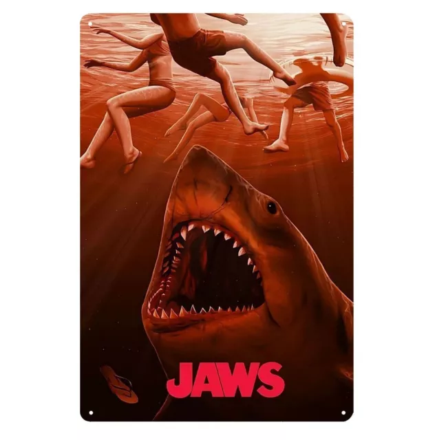 Jaws Retro Horror Movie Metal Poster Tin Sign - 20x30cm Plate