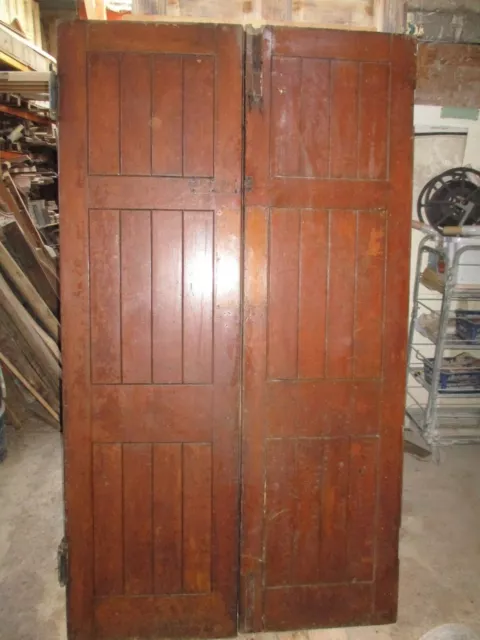 Pair OAK SCHOOL swinging double doors 47"x 83" x2"