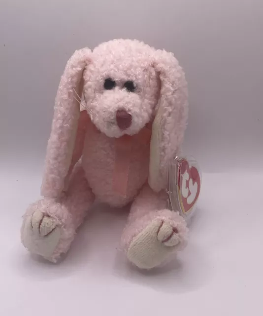 TY  Beanie Baby Attic Treasures - Strawbunny - Jointed Rabbit Tag In Protector