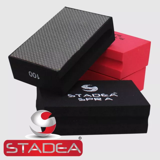 Stadea Diamond Hand Sanding Pads For Glass Stone Marble Polishing Block Grit 100