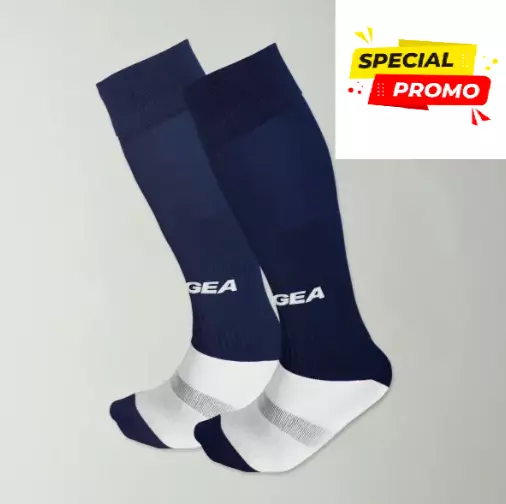 STOCK 4 PAIA Calzettoni calze calcio uomo sportive calcetto blu rugby da 40 a 46 2