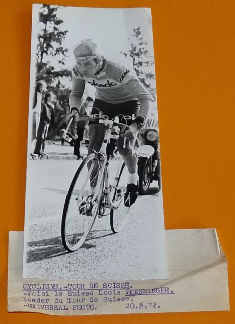 Rare Photo Presse Cyclisme 1972 Tour De Suisse Louis Pfenninger Wielrennen