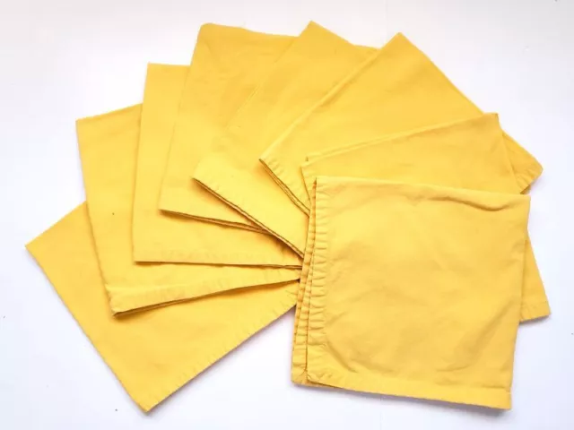 "Lote de 8 colocaciones rectangulares de algodón amarillo liso de 16,5"" x 15,5"", ¡nuevo!