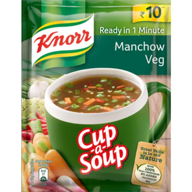 Nuovo Knorr Cup A Zuppa Manchow Veg Pronto IN Uno Minuti - 11 Grammi