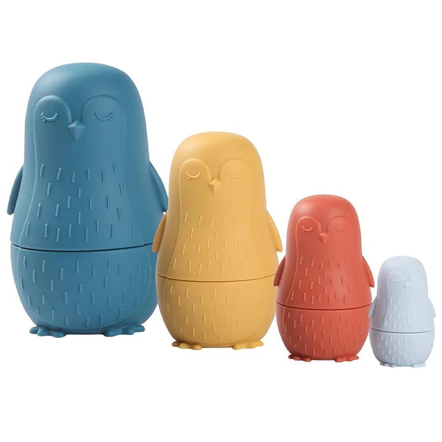 Color Size Matching Toys Gifts Montessori Toy for Boys Girls (Blue Penguin)