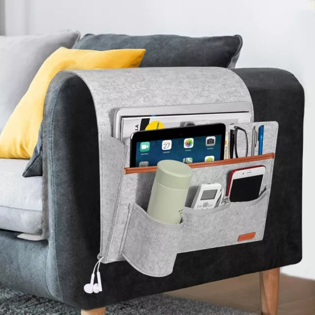 5 Pocket Sofa Arm Rest TV Remote Tablet Phone Organizer Holder Chair Drink Tidy