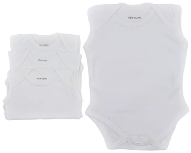 Bodysuit Plain Basic Neutral Sleeveless Short Sleeve 3 Pack Vest Baby Clothes