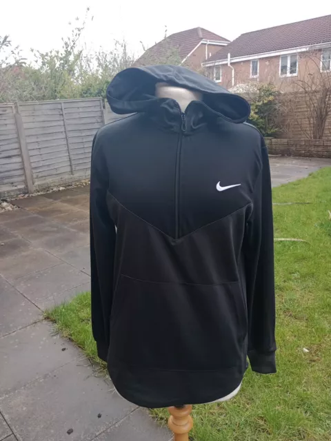 Nike Mens Hoodie Size S Black Sweatshirt 1/4 Zip Jumper