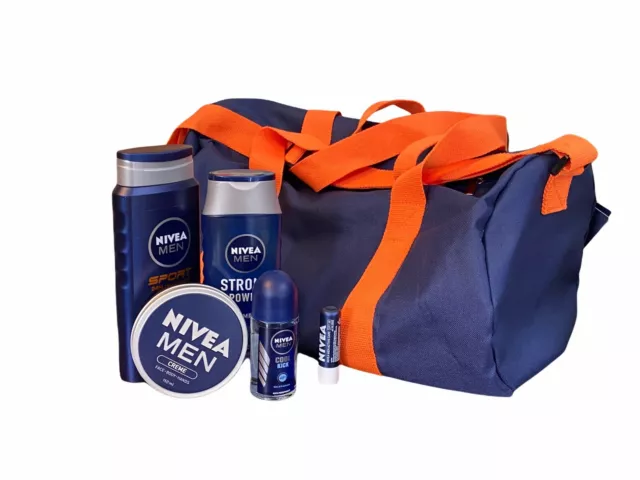 NIVEA Men Complete Active Gift Set Deodorant Shower Gel Cream Bag 2