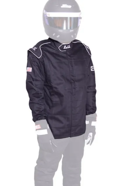 Rjs Safety Jacket Black X-Large SFI-1 FR Cotton 200400106