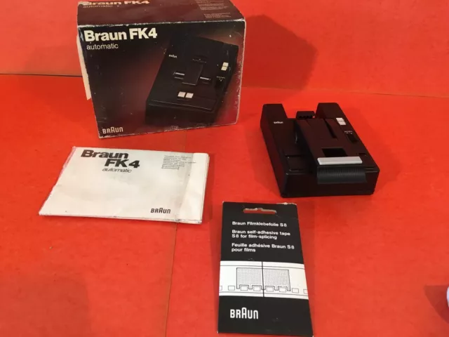 RARE Vintage Braun FK4 automatique STD 8 mm & Super 8 CINE FILM sec "0155"