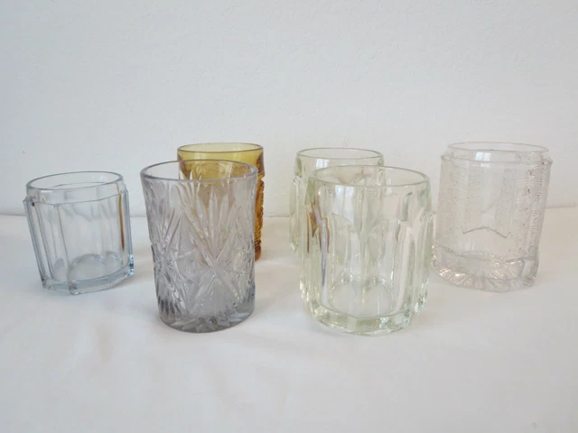 ANTIQUE Pickle Castor Jars Lot of 6 Vintage Glassware