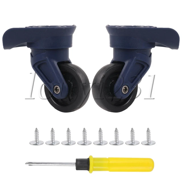 2 Pcs Replacement Luggage Wheel Plastic Roller 3.35 Inch W321 w/ Screws